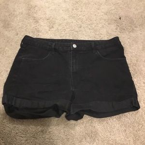 H&M black denim shorts